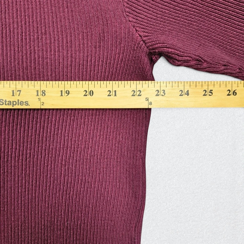 Gap Sweater Mens Large Burgundy Ribbed Crewneck Cotton Pullover Preppy NWT - Picture 8 of 10